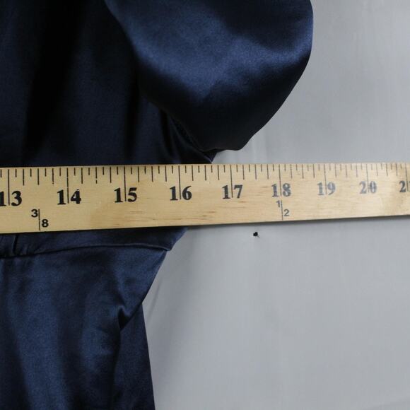 House of CB Dress Small Plus Cup Dominique Navy Plunge Mini Blue Satin Flirty - Picture 12 of 15